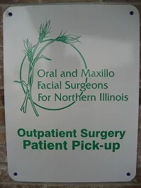 Photo of {PRACTICE_NAME} outpatient surgery patient pickup sign