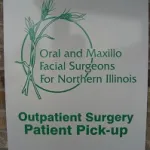 Photo of {PRACTICE_NAME} outpatient surgery patient pickup sign